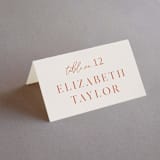 "Center Crest" - Place Cards in Sweet Potato by Alethea and Ruth - Folded with Free Guest Printing
