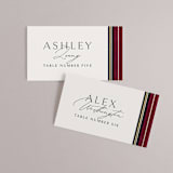 "Holiday Tartan" - Place Cards in Cranberry by Erin Deegan - Front with Free Guest Printing