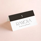 "Arcadia" - Place Cards in Noir by Olivia Raufman - Folded with Free Guest Printing