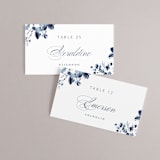 "Love Story" - Place Cards in Indigo by Leah Bisch - Front with Free Guest Printing