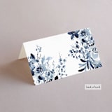 "Love Story" - Place Cards in Indigo by Leah Bisch - Folded Back of Card
