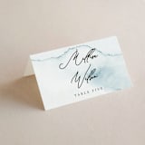 "Ocean Vibes" - Place Cards in Sky by Marina Onoprienko - Folded with Free Guest Printing