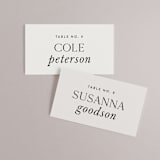 "Apropos" - Place Cards in Au Lait by Design Lotus - Front with Free Guest Printing