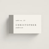 "Portrait" - Place Cards in Platinum by Heather Schertzer - Front with Free Guest Printing