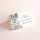 "Forever in Love" - Place Cards in Ivy by Hannah Williams - Folded with Free Guest Printing