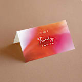 "Flamenco" - Place Cards in Hibiscus by Catherine Culvenor - Folded with Free Guest Printing