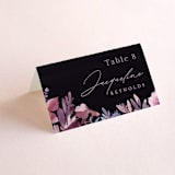 "Romantic Florals" - Place Cards in Violet by Hooray Creative - Folded with Free Guest Printing
