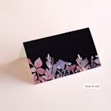 "Romantic Florals" - Place Cards in Violet by Hooray Creative - Folded Back of Card