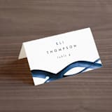 "Wedded Watercolor" - Place Cards in Ocean by Mary Gaspar - Folded with Free Guest Printing