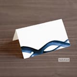 "Wedded Watercolor" - Place Cards in Ocean by Mary Gaspar - Folded Back of Card
