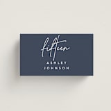 "Marked" - Place Cards in Navy by JoAnn Jinks - Front with Free Guest Printing