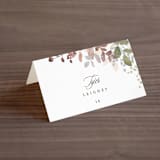 "Wesleyan Hill" - Place Cards in Wildflower by Jennifer Wick - Folded with Free Guest Printing