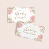 "Floral Vignette" - Place Cards in Brass by Kristen Smith - Front with Free Guest Printing