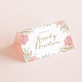 "Floral Vignette" - Place Cards in Brass by Kristen Smith - Folded with Free Guest Printing