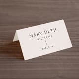 "Genevieve" - Place Cards in Cream by Sandra Picco Design - Folded with Free Guest Printing