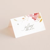 "Stately Florals" - Place Cards in Poppy by Lori Wemple - Folded with Free Guest Printing