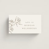 "Monogrammed" - Place Cards in Taupe by Chris Griffith - Front with Free Guest Printing