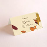 "Nouveau Love" - Place Cards in Umber by Morgan Ramberg - Folded with Free Guest Printing