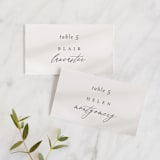 "Overjoyed" - Place Cards in Taupe by Ana Sharpe - Front with Free Guest Printing