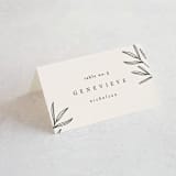 "Italia" - Place Cards in Taupe by Kelly Schmidt - Folded with Free Guest Printing