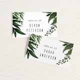 "Fresh Greens" - Place Cards in Emerald by Susan Moyal - Front with Free Guest Printing