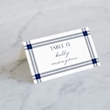 "window pane check" - Place Cards in Navy by Kerry Doyle - Folded with Free Guest Printing
