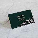 "Forest Foliage" - Place Cards in Deep Forest by Eve Schultz - Folded with Free Guest Printing