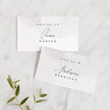 "Sloped" - Place Cards in Ecru by Everett Paper Goods - Front with Free Guest Printing