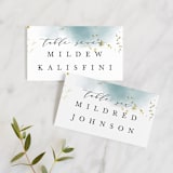 "Ethereal Dust" - Place Cards in Topaz by Hannah Williams - Front with Free Guest Printing
