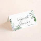 "Botanical Seal" - Place Cards in Pastel by Kristen Smith - Folded with Free Guest Printing