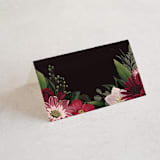 "Midnight Botanicals" - Place Cards in Cranberry by Susan Moyal - Blank front