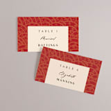 "Mizu Pattern" - Place Cards in Ruby by Kanika Mathur - Front with Free Guest Printing