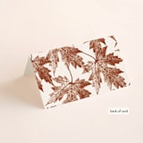 "Leaf Print" - Place Cards in Rust by Katharine Watson - Folded Back of Card