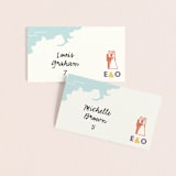 "Destination" - Place Cards in Lilac Haze by leslie hamer - Front with Free Guest Printing