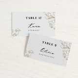 "Sketched Flora" - Place Cards in Cream by Paper Raven Co. - Front with Free Guest Printing