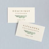 "Painted Ferns" - Place Cards in Cream by Amy Kross - Front with Free Guest Printing