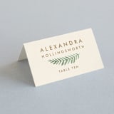 "Painted Ferns" - Place Cards in Cream by Amy Kross - Folded with Free Guest Printing