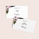 "Peony" - Place Cards in Ice Mist by Cass Loh - Front with Free Guest Printing