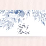 "Poetic Watercolor Flowers" - Place Cards in Periwinkle by Qing Ji - Detail