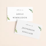 "Simple Pine Branches" - Place Cards in Vanilla by Mere Paper - Front with Free Guest Printing