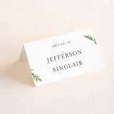 "Simple Pine Branches" - Place Cards in Vanilla by Mere Paper - Folded with Free Guest Printing