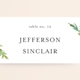 "Simple Pine Branches" - Place Cards in Vanilla by Mere Paper - Detail
