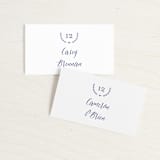 "United" - Place Cards in Cobalt by Susan Brown - Front with Free Guest Printing