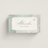 "Tidal Wave" - Place Cards in Aqua by Hooray Creative - Front with Free Guest Printing