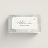 "Tidal Wave" - Place Cards in Aqua by Hooray Creative - Folded with Free Guest Printing