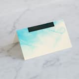 "Ombio" - Place Cards in Aqua by GeekInk Design - Blank front