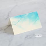"Ombio" - Place Cards in Aqua by GeekInk Design - Folded Back of Card