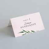 "Garden Party Joy" - Place Cards in Blush by frances mathys - Folded with Free Guest Printing