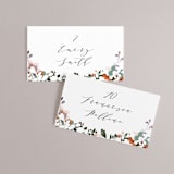 "The Field Of Love" - Place Cards in Evergreen by Petra Kern - Front with Free Guest Printing