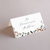 "The Field Of Love" - Place Cards in Evergreen by Petra Kern - Folded with Free Guest Printing